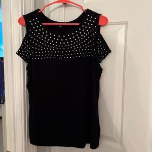 Black with studs cold shoulder top